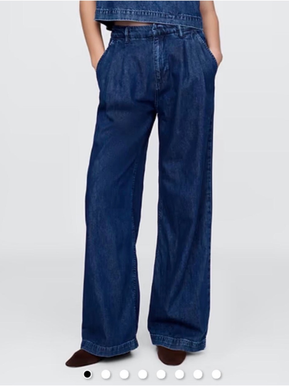 GAP Relaxed Wide-Leg Jeans in Deep Blue Denim